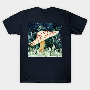 Ladybug Mushroom Negative Painting T-Shirt